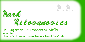 mark milovanovics business card
